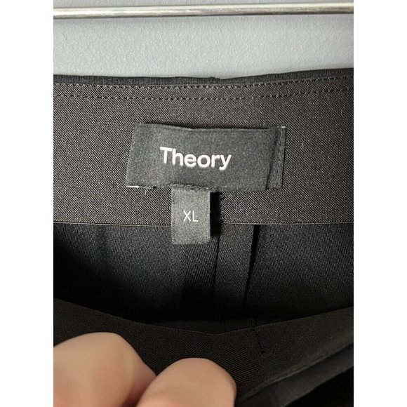 THEORY Womens XL Black Scuba Slit Legging Cropped Pants - Picture 6 of 7